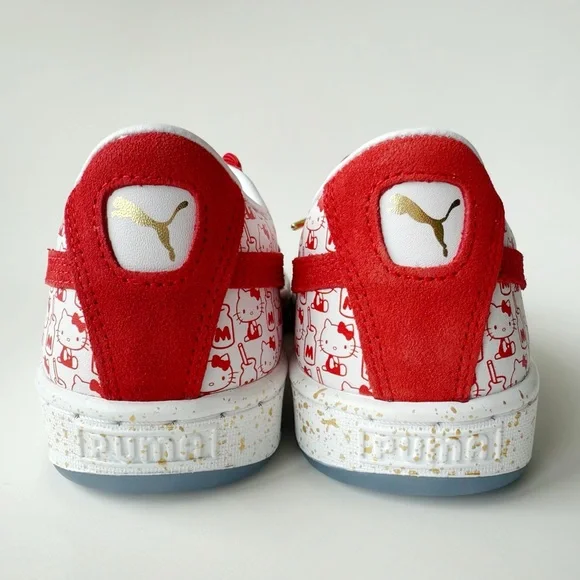 Hello Kitty Puma Suede Classic Sneakers Womens Size 7.5 Shoes Bright Red White - Picture 4 of 11